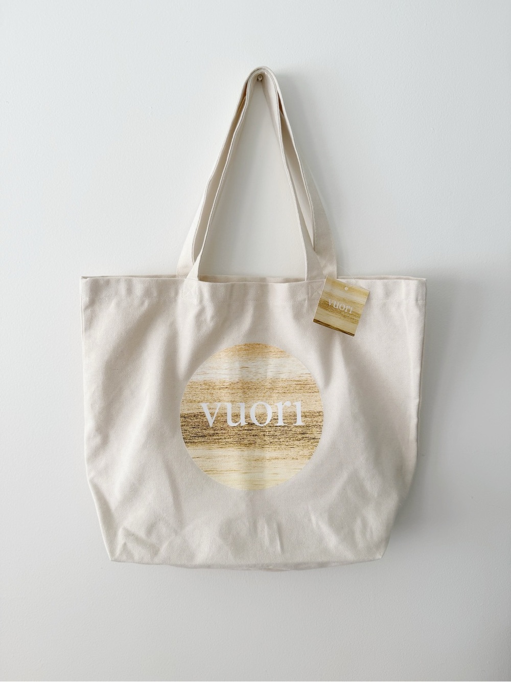Vuori Cream Canvas Tote The Rise The Shine Limited Edition NWT